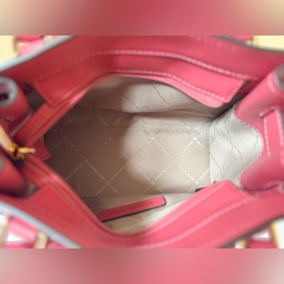 Michael Kors Hamilton Small Satchel Shoulder Bag Graphic Logo Light Berry Multi - Picture 9 of 13